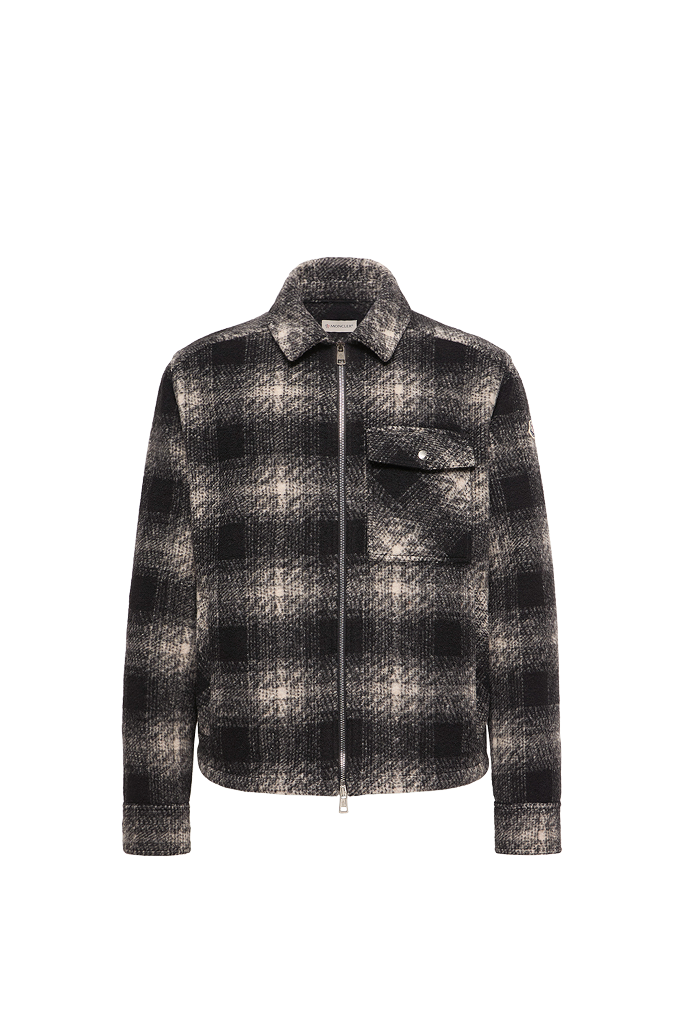 Camicia con zip in jersey a quadri