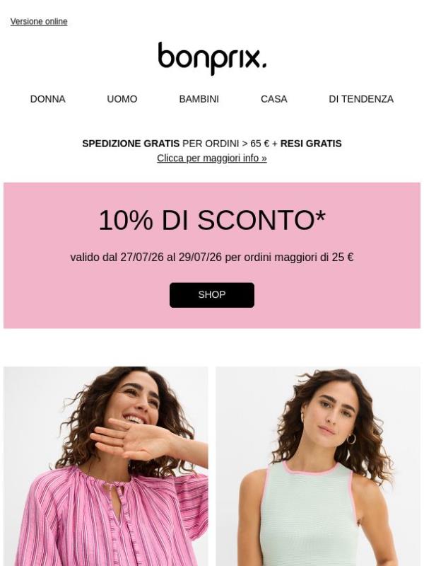 Approfitta del 10% di sconto 🥰