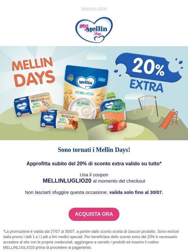 Mellin Days: 20% Extra di Sconto🌈
