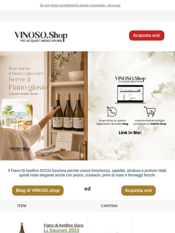 😍 VINOSO | Il Fiano Di Avellino DOCG funziona perché unisce freschezza, struttura e profumi nitidi