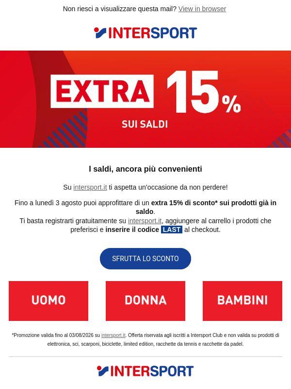 15% extra solo per te
