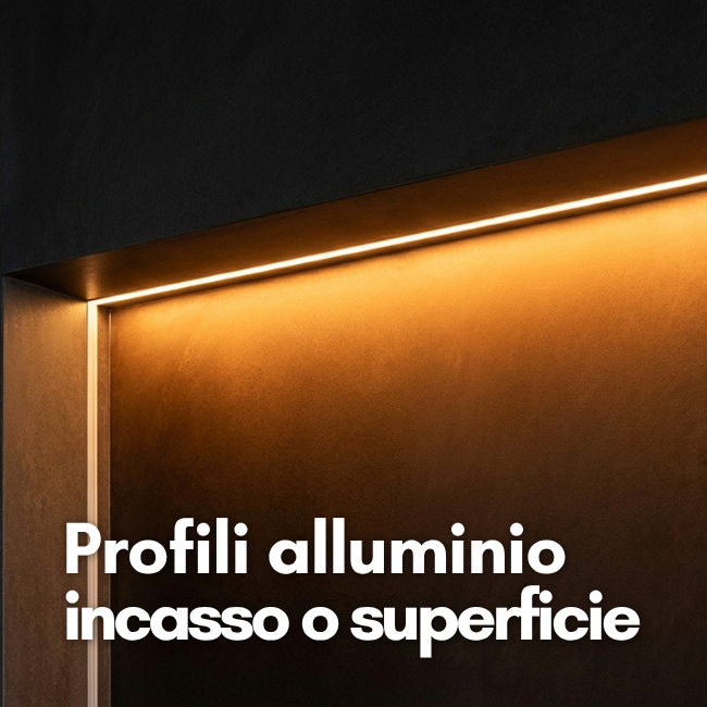 Profili in alluminio da incasso o a superficie