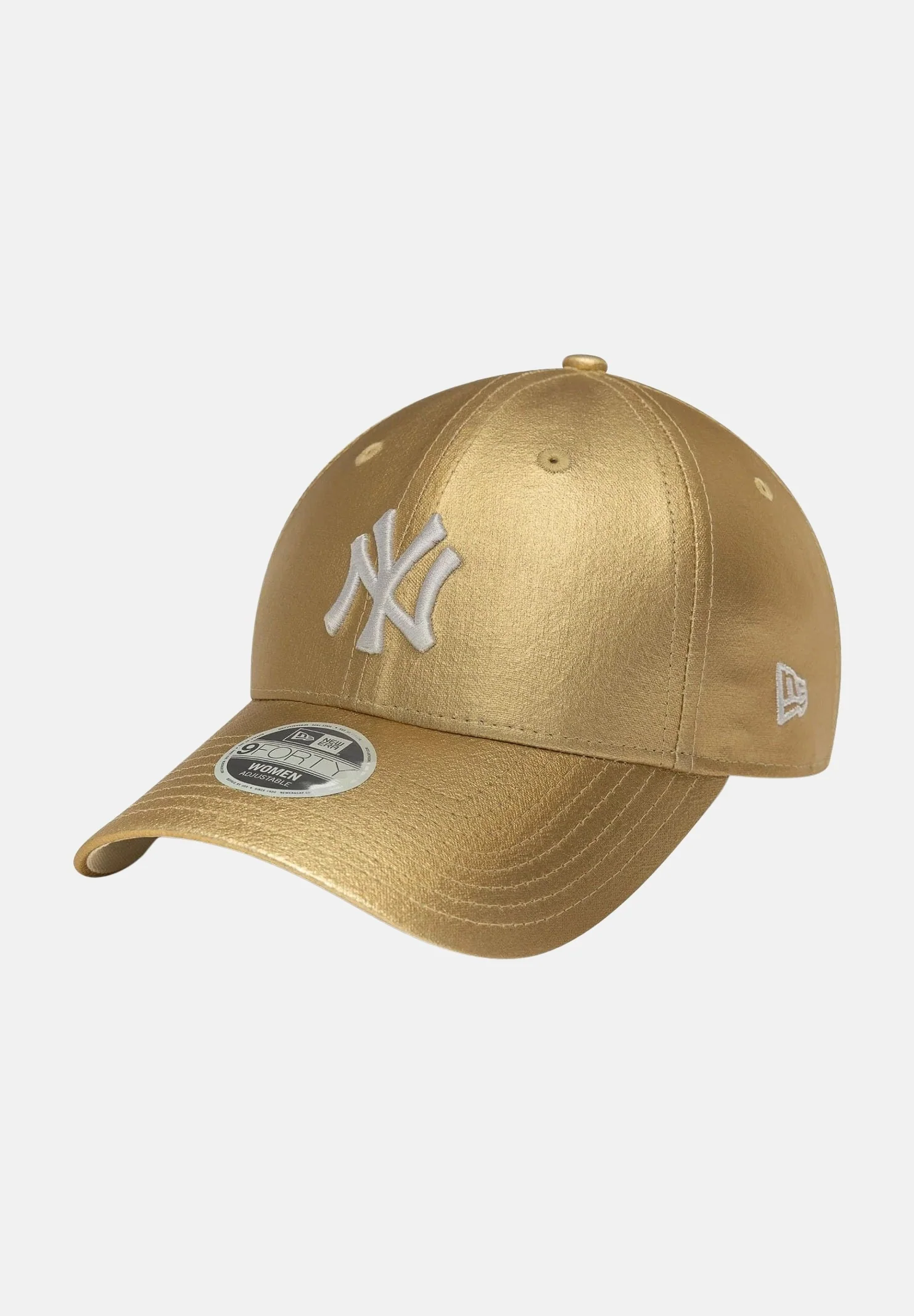 Image of NEW ERA Cappello con visiera 9FORTY New York Yankees MLB in ecopelle oro da donna