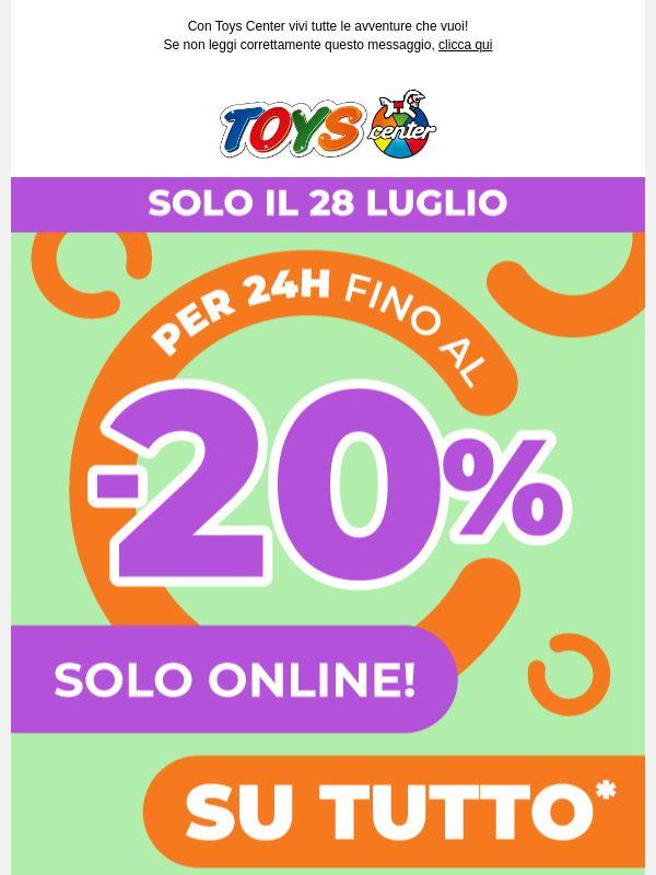 📢 Fino al -20% su TUTTO! Solo ONLINE per 24 ore!
