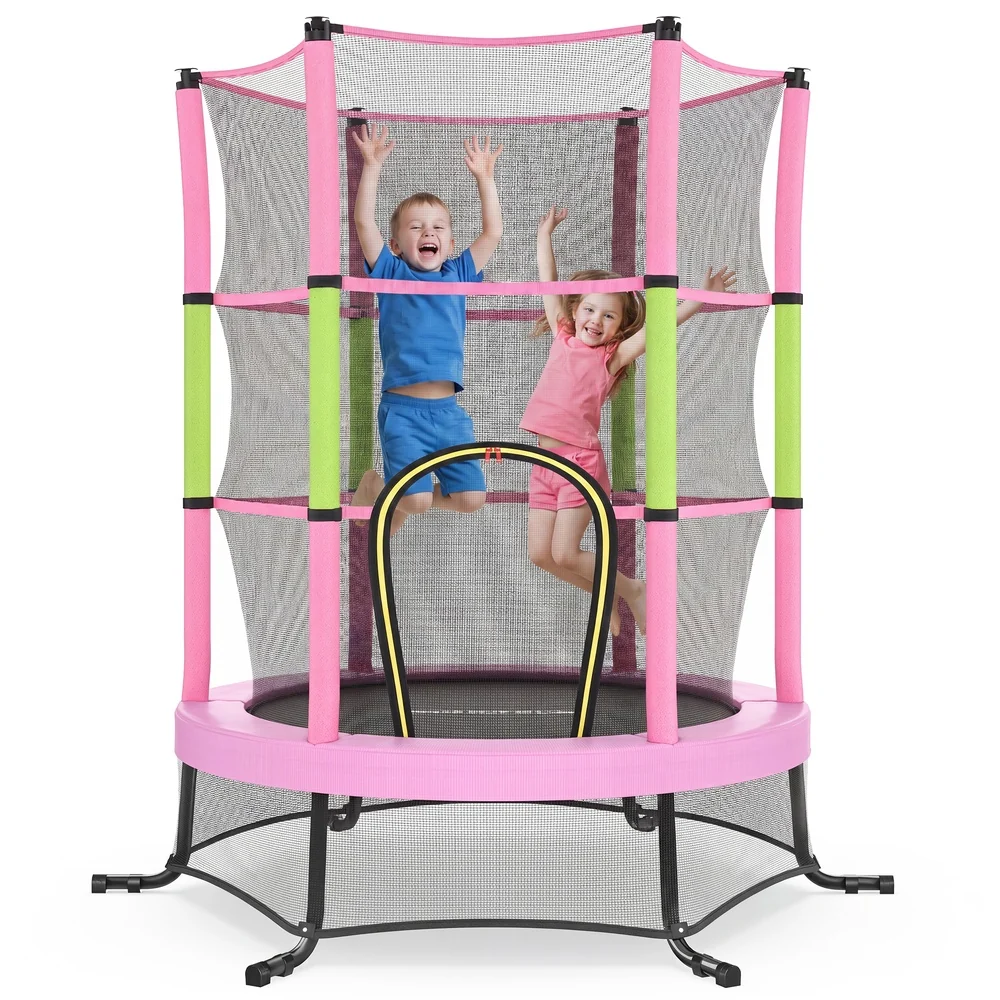 Image of Trampolino per bambini con recinto di protezione e tappeto sicurezza