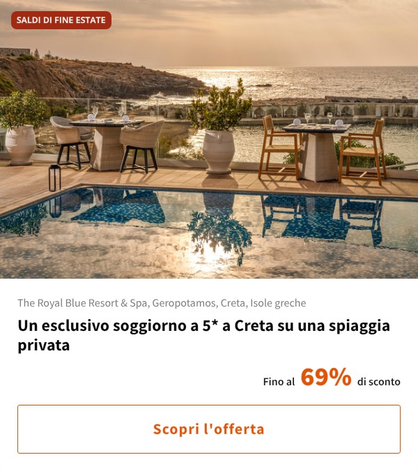 Un esclusivo soggiorno a 5* a Creta su una spiaggia privata