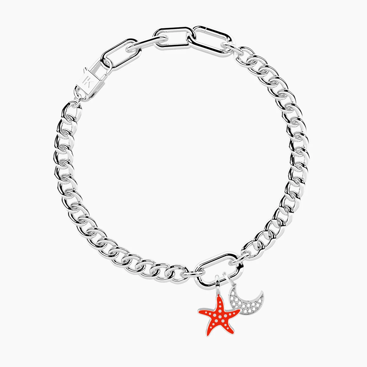 Image of Bracciale CUBANO con ciondoli STELLA MARINA e LUNA