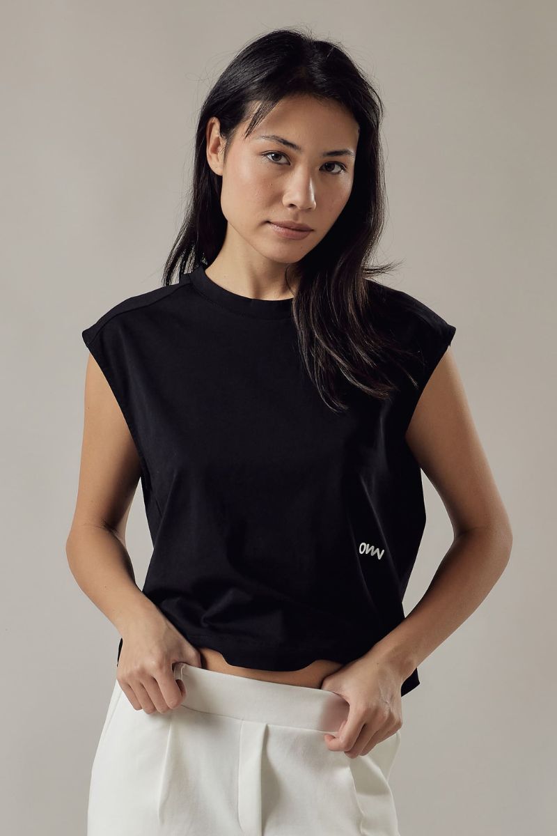 T-Shirt Smanicata Loose Fit Black
