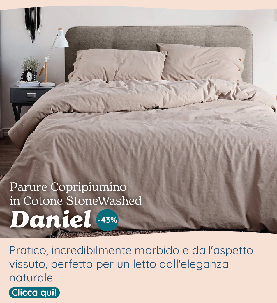 Parure Copripiumino di Cotone StoneWashed No Stiro - Daniel