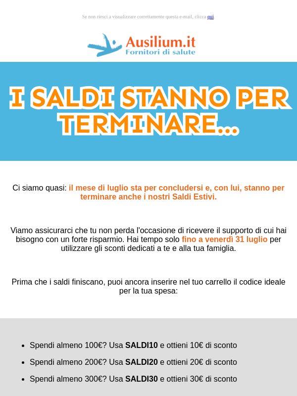⌛ Ultimi giorni: i Saldi Estivi Ausilium stanno per terminare