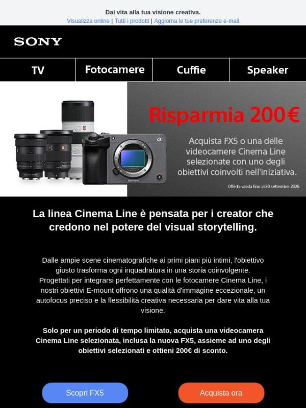 Crea il setup perfetto per i tuoi video e risparmia 200€