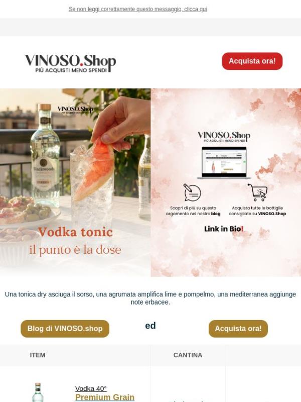 🍸 VINOSO | Vodka tonic: il punto e la dose