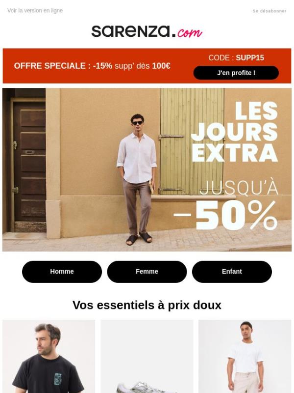 Les Jours Extras débarquent ! Jusqu'à -50% sur une sélection
