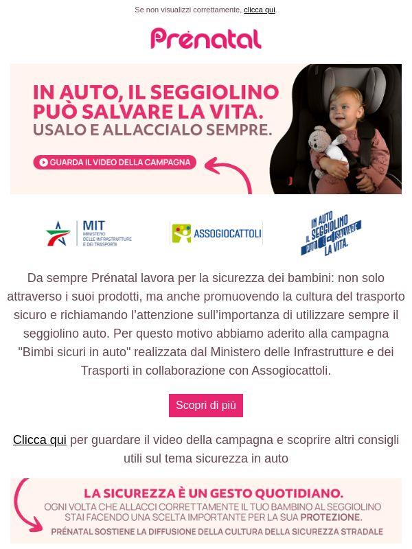 🚗Prénatal sostiene la sicurezza dei bambini in auto