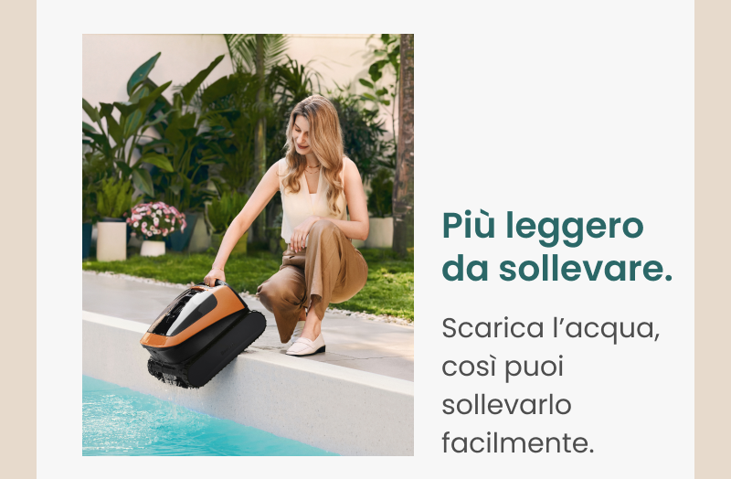 Più leggero da sollevare.