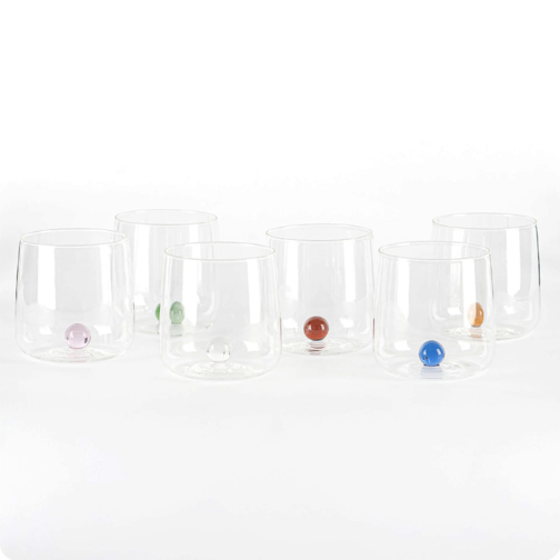 44 cl - Bilia Colored Borosilicate Glass Water Glass - Set 6 Pieces