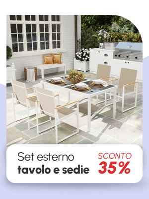 Set tavolo e sedie da esterno