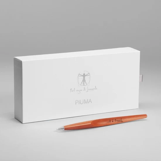 Forever Piuma Leonardo Ink – Stilo in Legno Massello con Punta a Sfera e Base in Acciaio