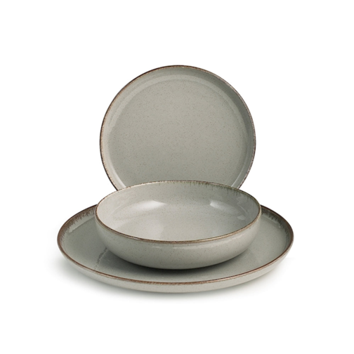 Pearl Porcelain Table Service Set of 12 - Grey