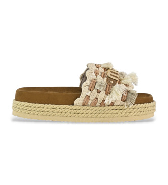 Sandali beige a fascia singola