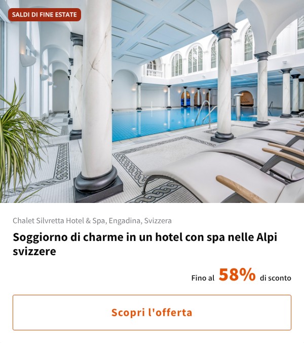Soggiorno di charme in un hotel con spa nelle Alpi svizzere