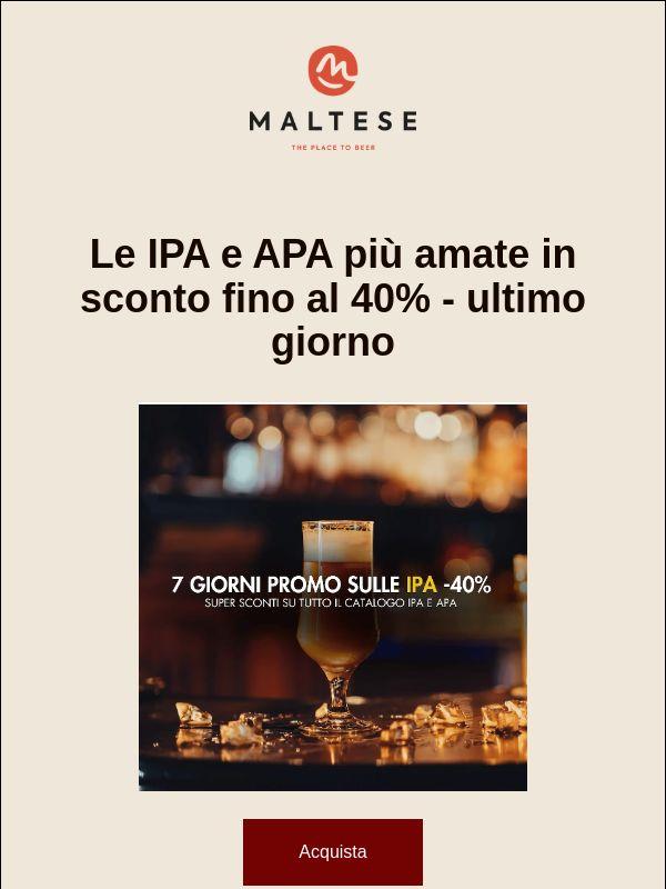 Le migliori IPA e APA in sconto fino al -40% 🍺- ultimo giorno
