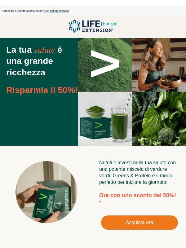 50% sconto: Proteine e verdure in un solo gesto