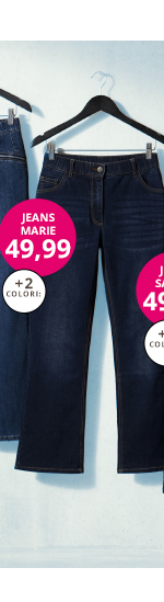Jeans modello Marie con boot cut, cintura comoda e taglio a cinque tasche