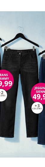 Jeans modello Sammy con cintura comoda, taglio aderente e cinque tasche