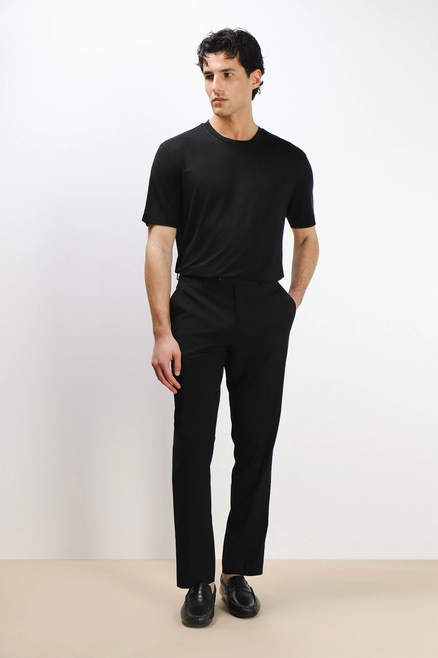 Image of T-SHIRT GIROCOLLO SOFT TOUCH NERO