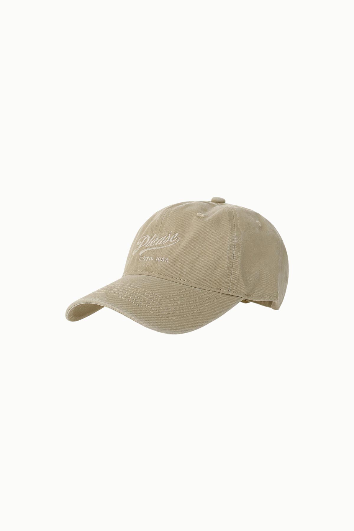 Beige corduroy baseball cap with curved brim and white embroidered 'Classic ESTD 1983' logo, adjustable back strap