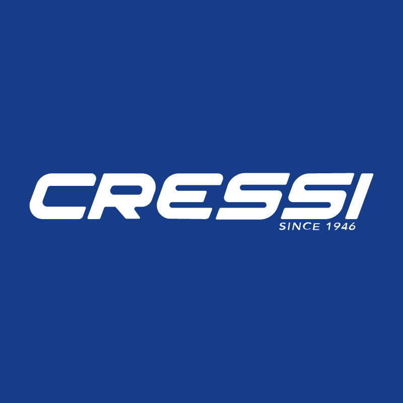 Cressi logo in white on blue background with "Since 1946" tagline