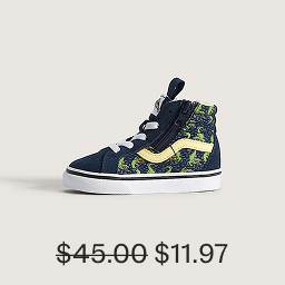 Glow-in-the-Dark Navy Blue Yellow Toddler Sk8-Hi Side Zip Shoe