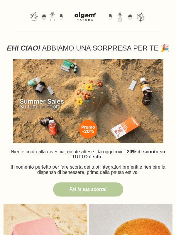 🎉 -20% su TUTTO. Corri a fare scorta!