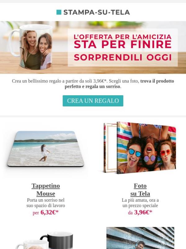 Finisce domani: regali personalizzati da 3,96€