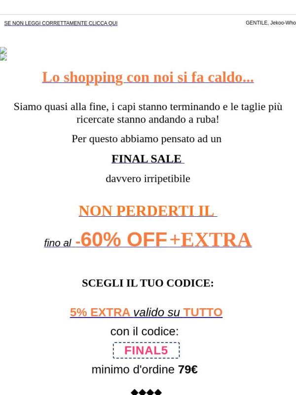 Final Sale fino al 60% +EXTRA