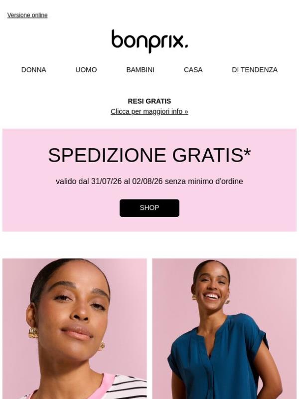 Spedizione gratis per il tuo ordine