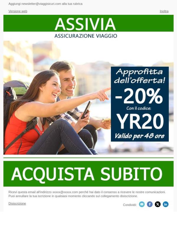 Sconti del Weekend: - 20% su tutte le nostre polizze!