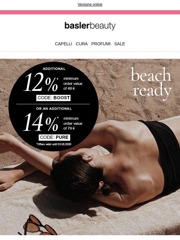 🌴 Prepariamoci per la spiaggia: fino al 14% di sconto estivo