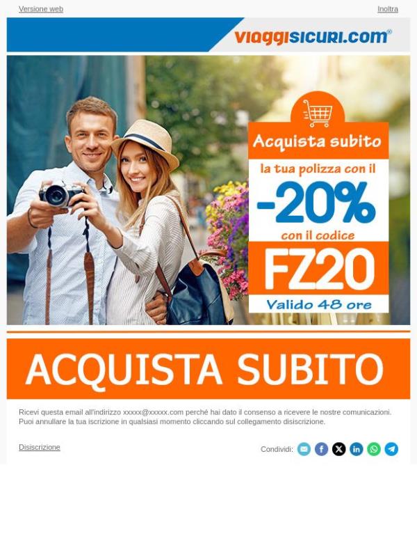 Speciale Weekend: - 20% su tutte le nostre polizze!