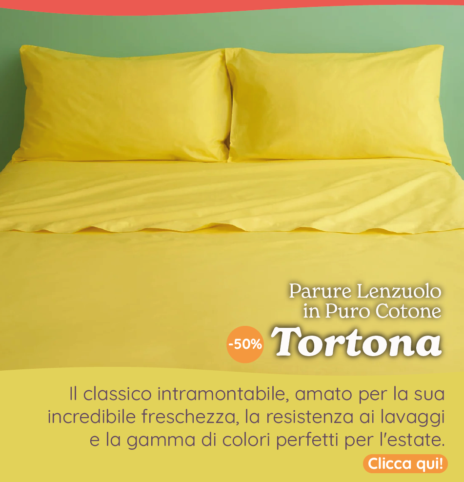 Parure Lenzuolo in Puro Cotone Tinta Unita - Tortona