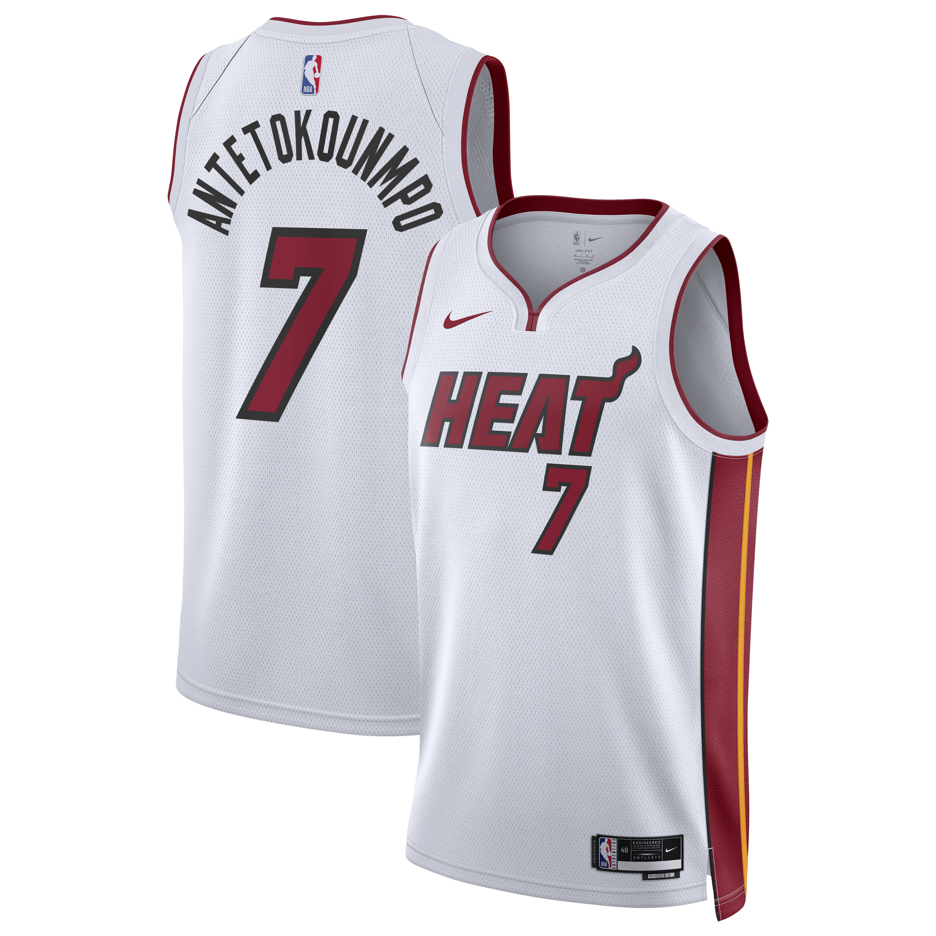 Maglia Miami Heat Nike Association Edition Swingman - Bianca - Giannis Antetokounmpo - Unisex