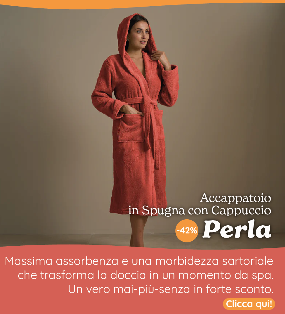 Accappatoio in Spugna con Cappuccio - Perla