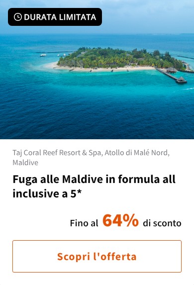 Fuga alle Maldive in formula all inclusive a 5*