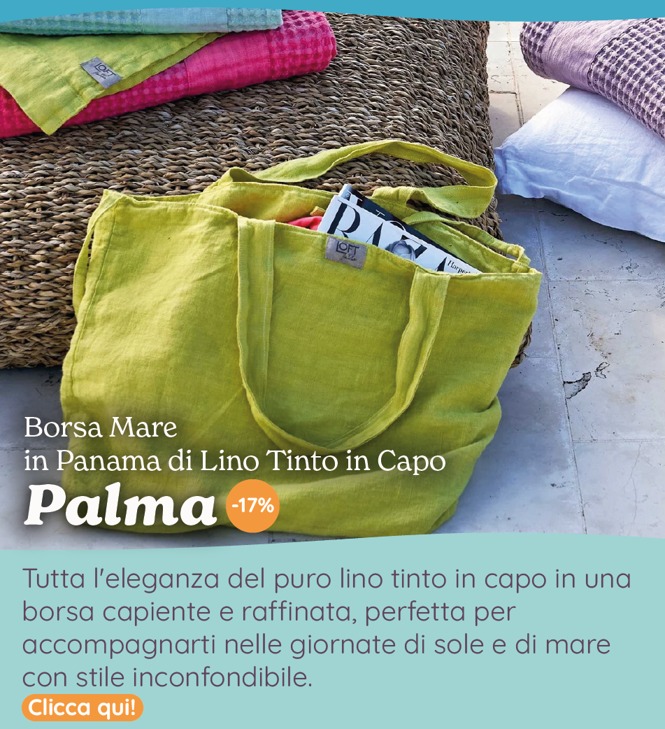 Borsa Mare in Panama di Lino Tinto in Capo - Palma