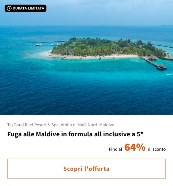 Fuga alle Maldive in formula all inclusive a 5*