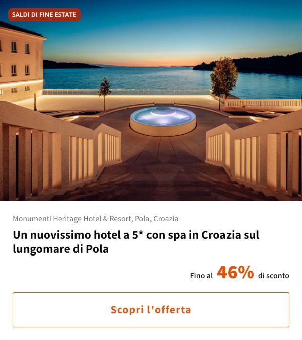 Un nuovissimo hotel a 5* con spa in Croazia sul lungomare di Pola