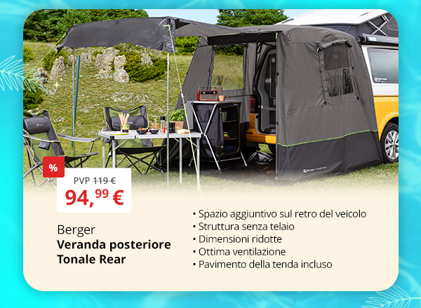 Veranda posteriore Berger Tonale Rear per van VW T5 / T6