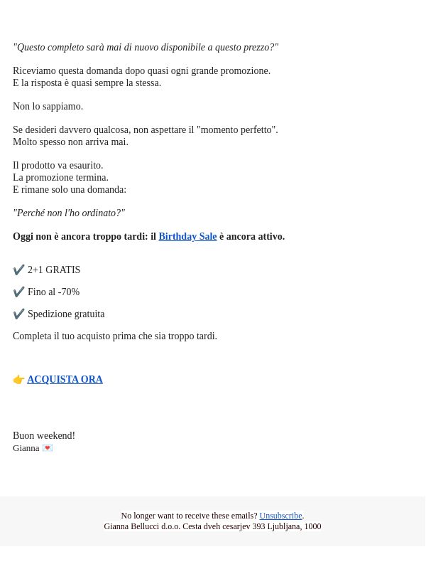 Di cosa si pentono più spesso i clienti...