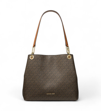 Borsa tote grande con logo marrone Kensington